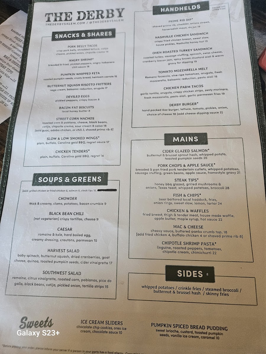The Derby Restaurant & Bar Menu - Image 4